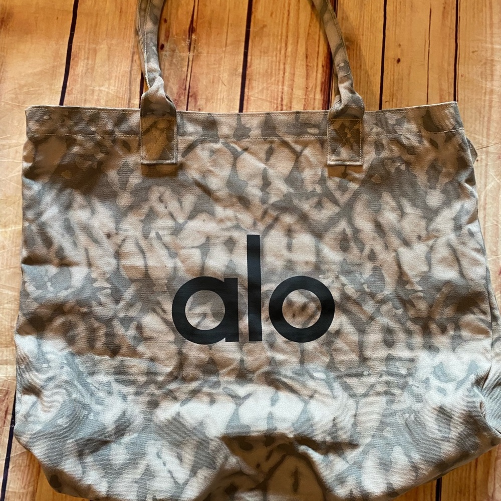 ALO Tote bag Yoga Beige Knit Fabric Rare - Picture 4 of 6